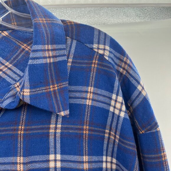 Staccato Women's Plaid Button Up Top Blue/Multi Size Small Long Sleeve - Picture 4 of 9